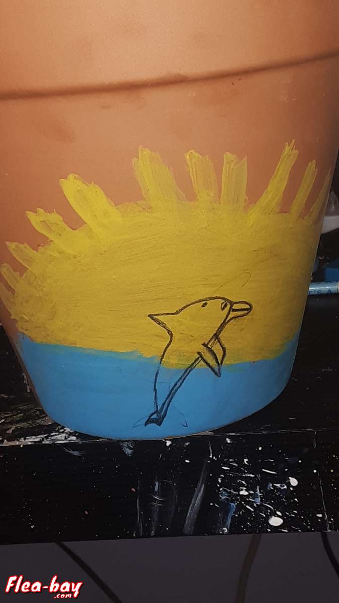 beach themed flower pot