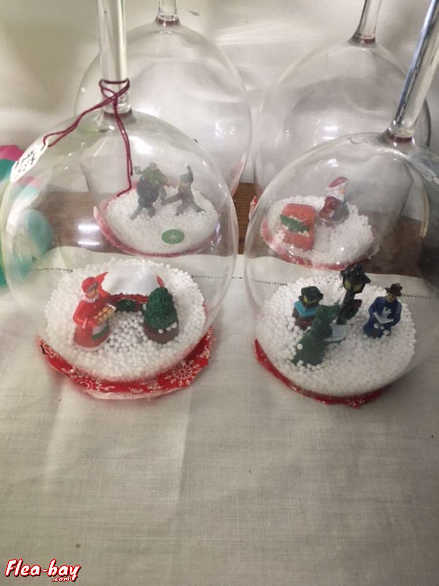 set of 4 snowglobe candle holders