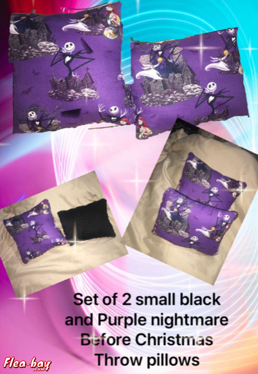 set of 2 nightmare before christmas throw pillows