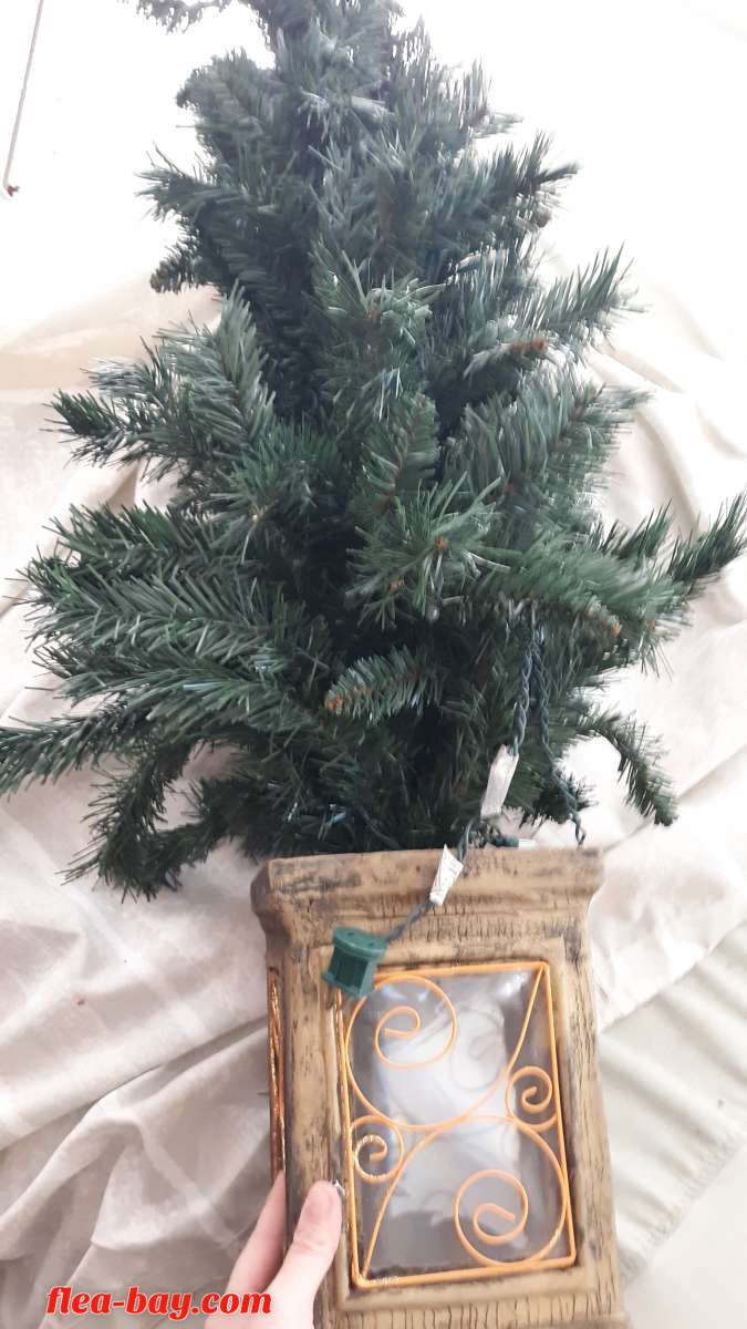 fake Christmas tree with lights