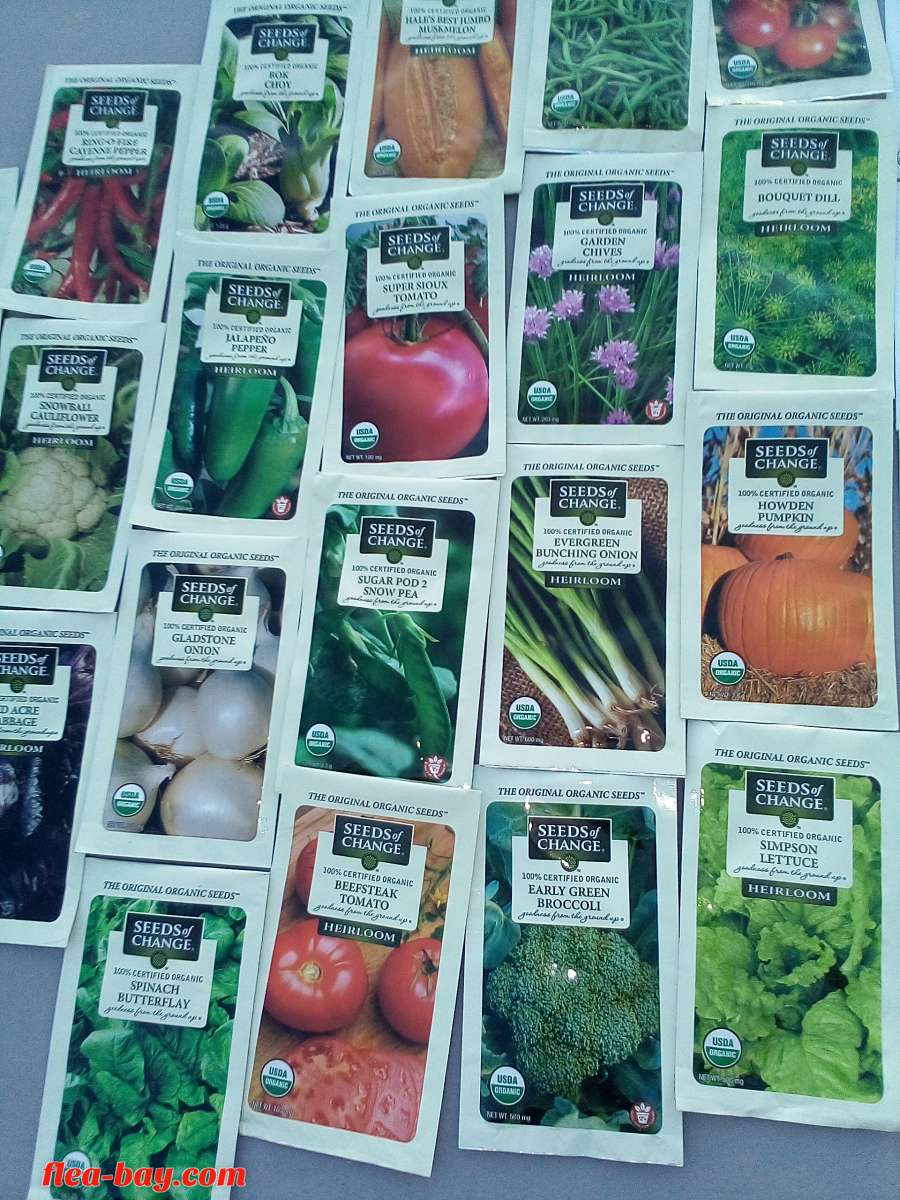 25 pk.VEGETABLES HERBS FRUITS AND FLOWERS SEEDS