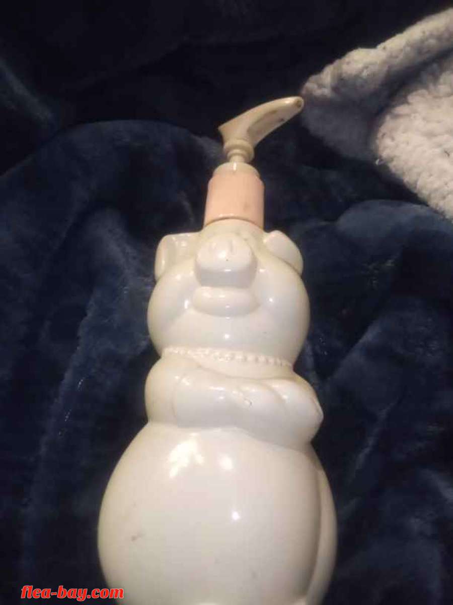 milk glass pig lotion bottle
