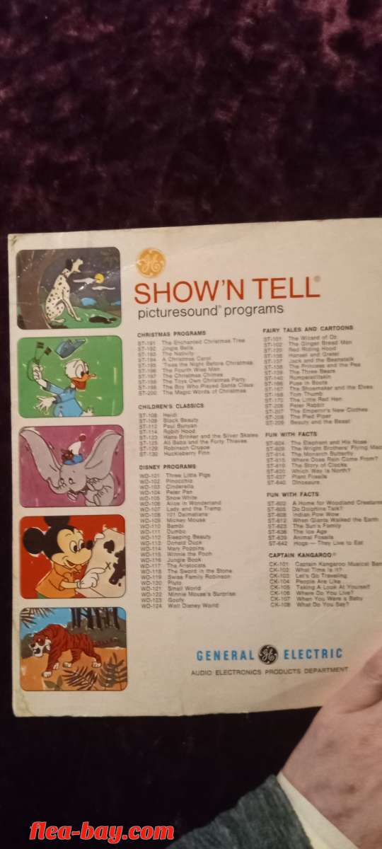 Walt Disney show and tell record and picture movie with song