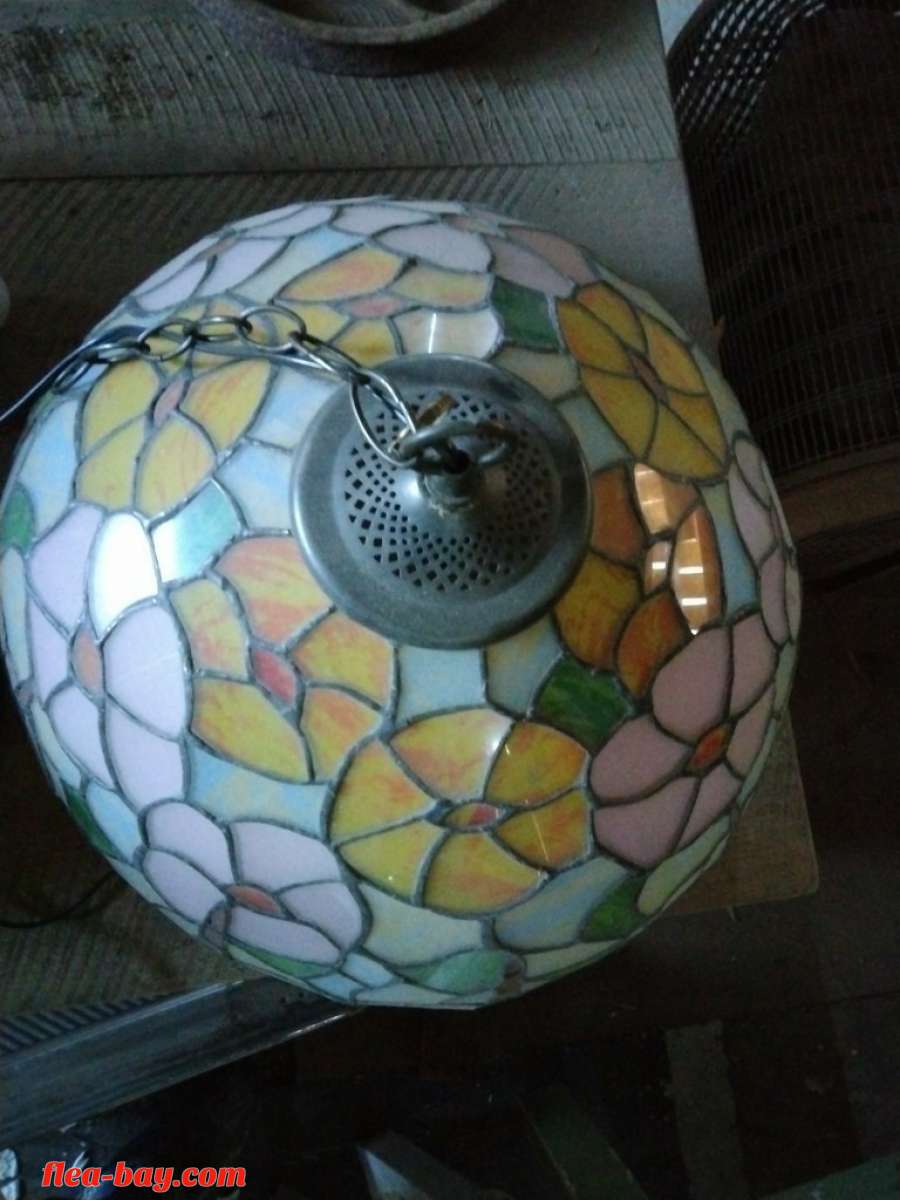 vintage stained glass 1860 to 1885 Tiffany company chandelie