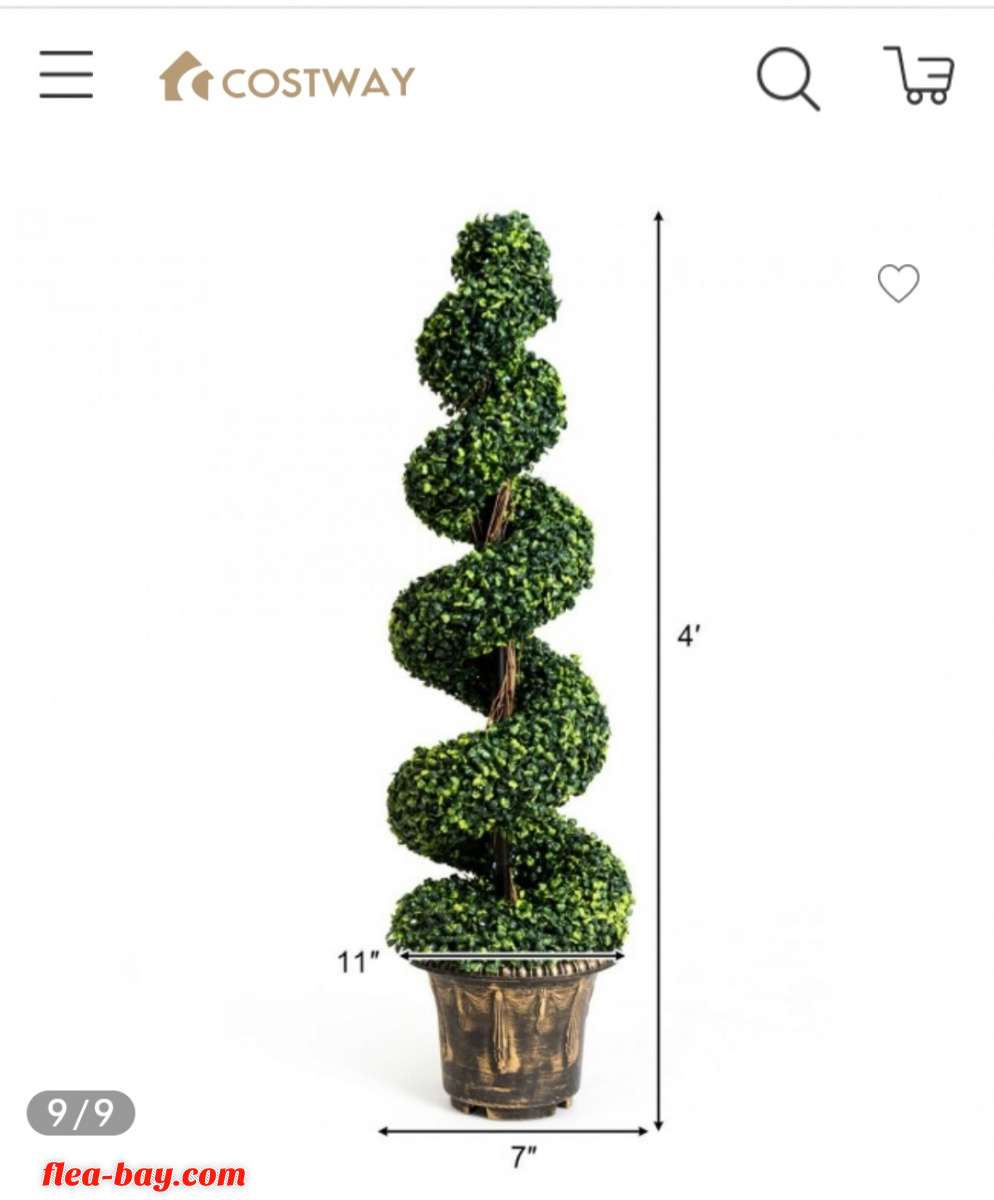 4ft   Artificial boxwood spiral tree faux tree w/realistic