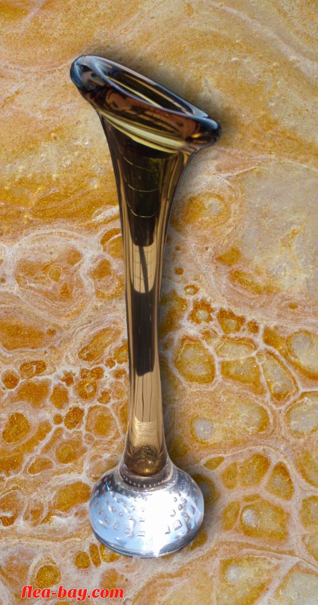 Gorgeous MCM Vintage SEDA Sweden Amber Glass Vase