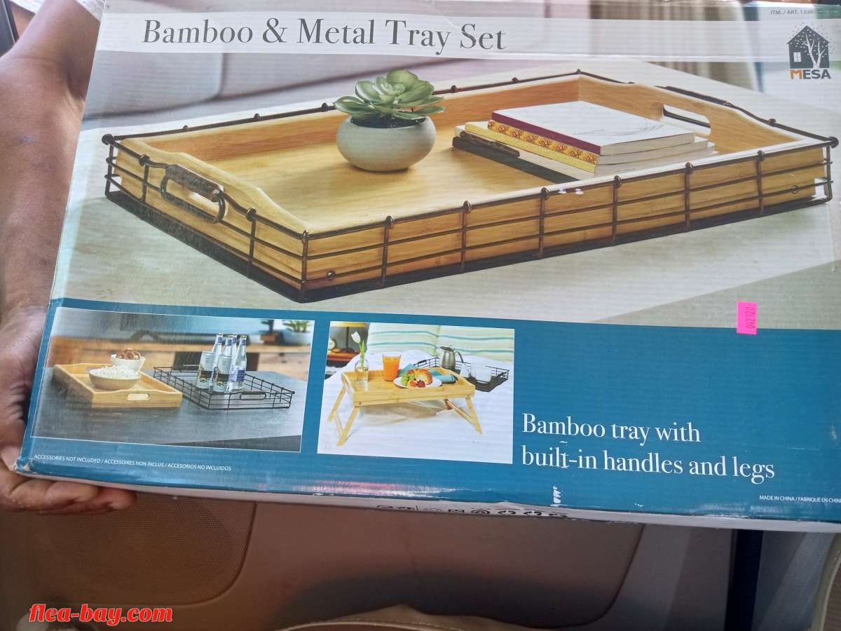 BAMBOO TRAY WITH BUILT IN HANDLE