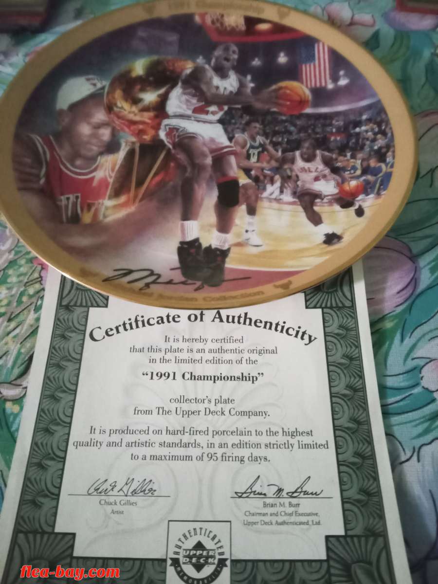 Michael Jordan Collection 1991 Championship Plate With Stand