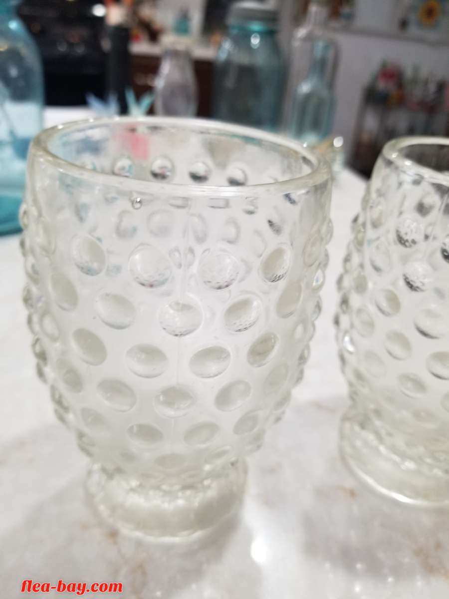 Vintage Tiara Indian Glass Pitcher and 3 Glasses Local Only