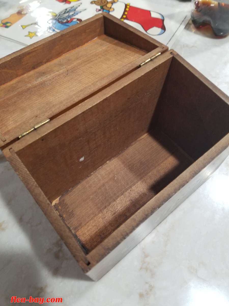 Vintage Wood Coupons Box 6.75" Long  x5.25" Tall x 4" Wide