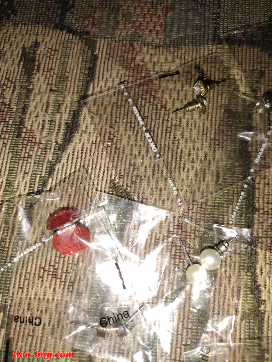 A bundle of post earrings