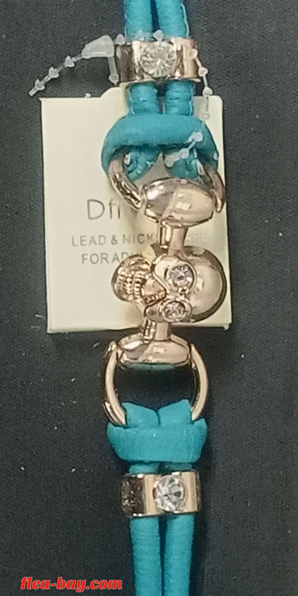 turquoise skull link leather bracelet