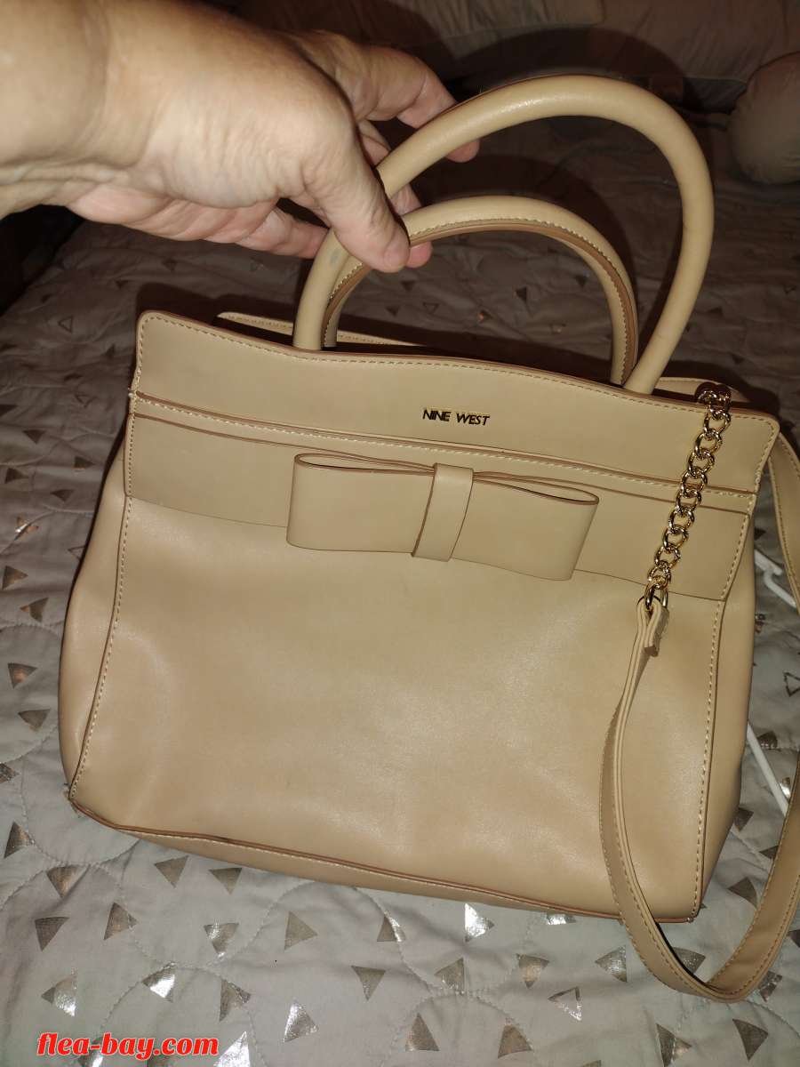 nine west beige handbag