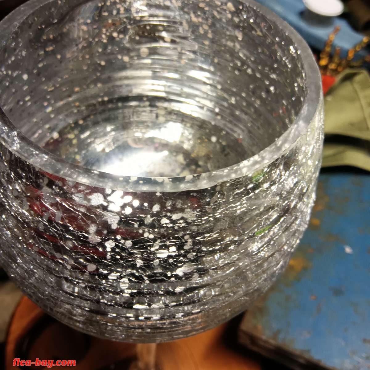 silver 2 ft tall candle over