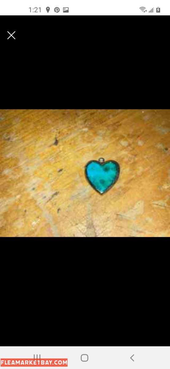 Heart Locket Charm - Blue