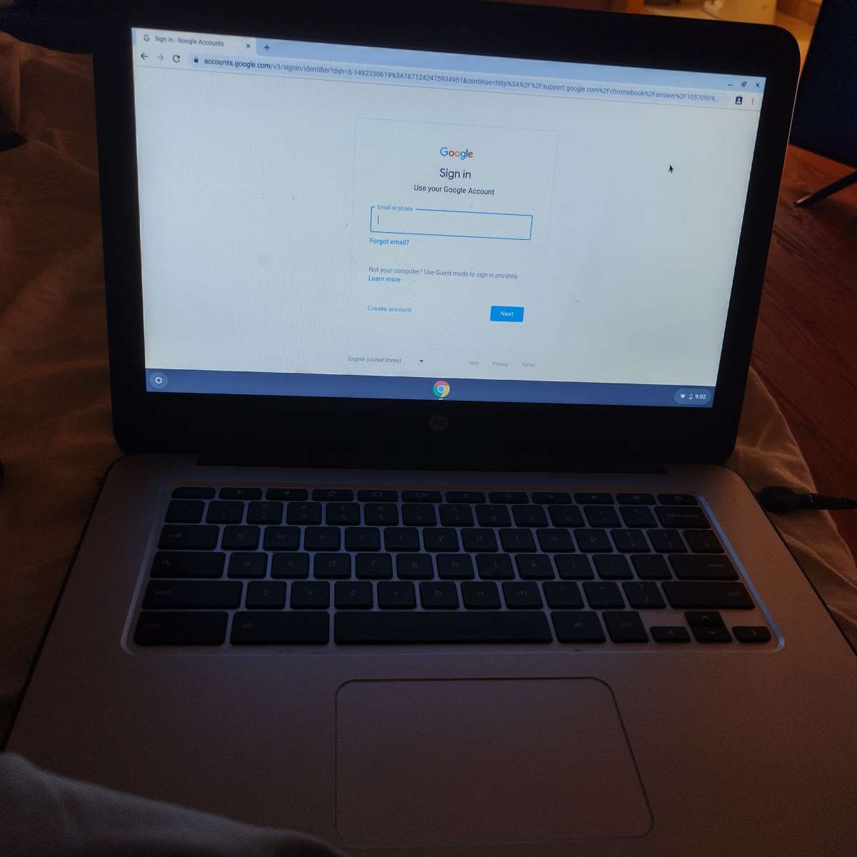 hp Chromebook laptop