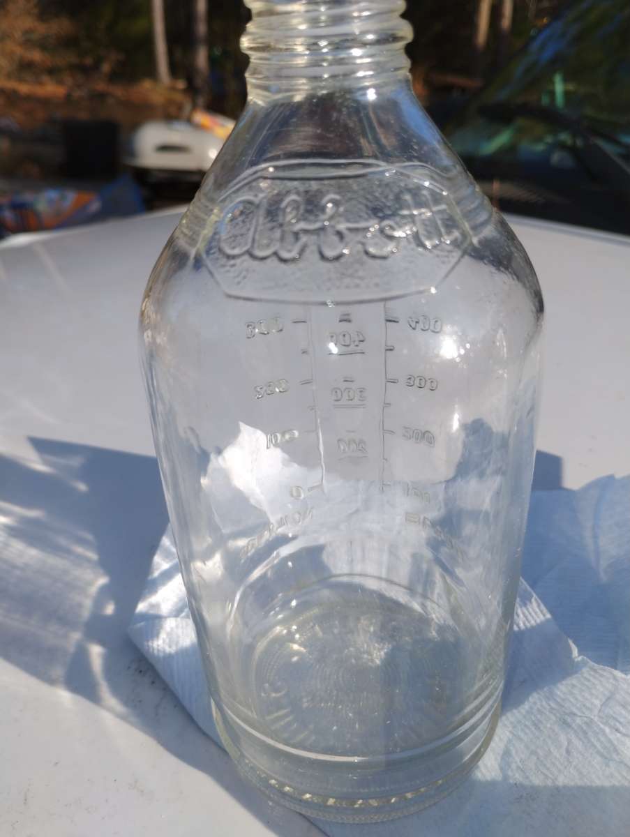 vintage blood transfusion bottle