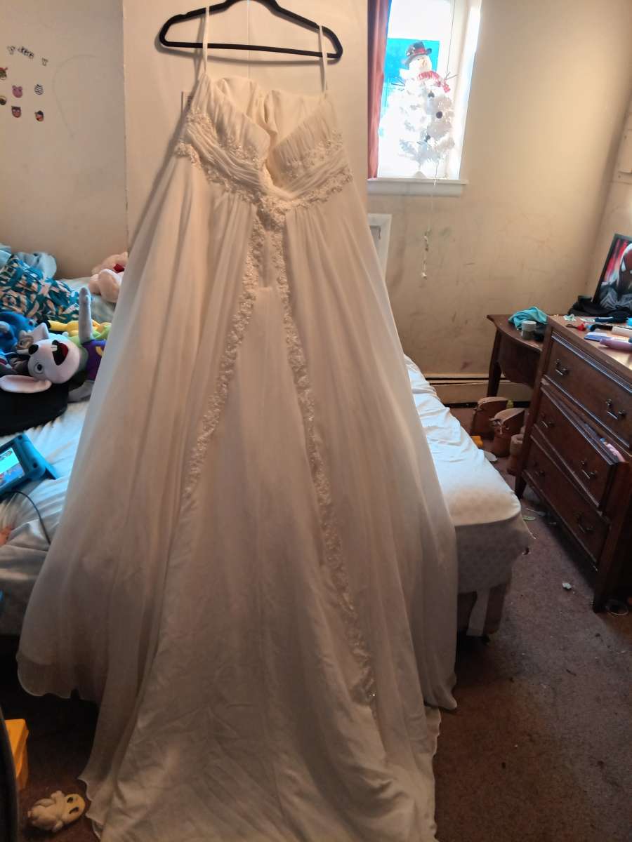 Davids bridal wedding dress/vail set