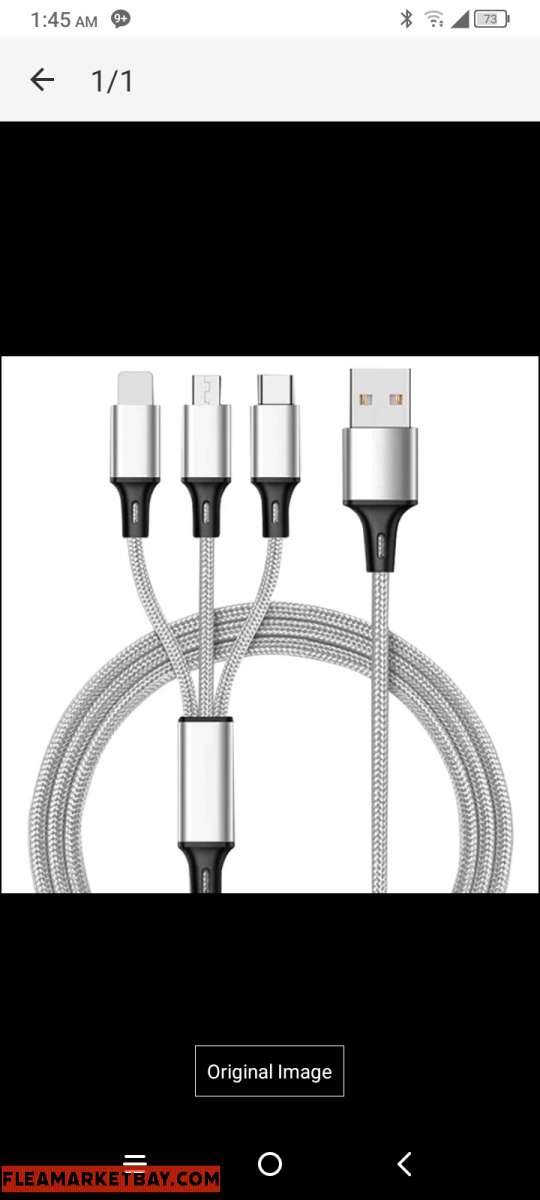 3in1 nylon tangle free USB charging cable