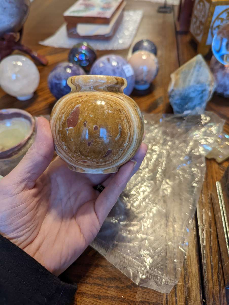 Agate t green trinket round holder