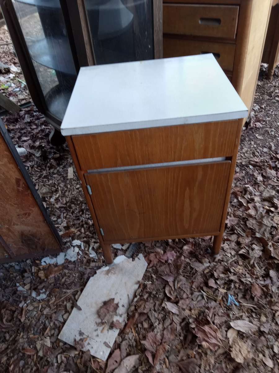 vintage nightstand with marble top