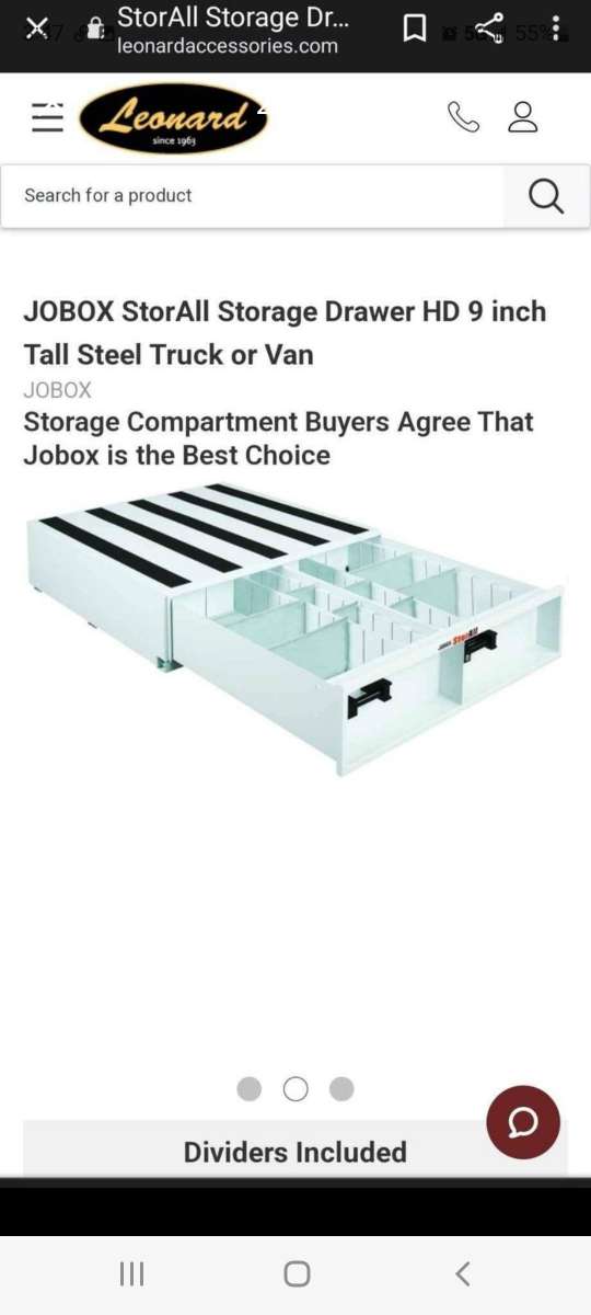 Steel Jobox storall drawer HD 9 inch tall for truck or van