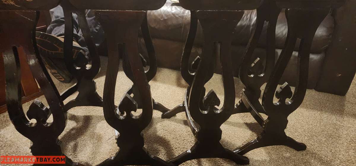 1910 lacquered nesting tables with gold inlay