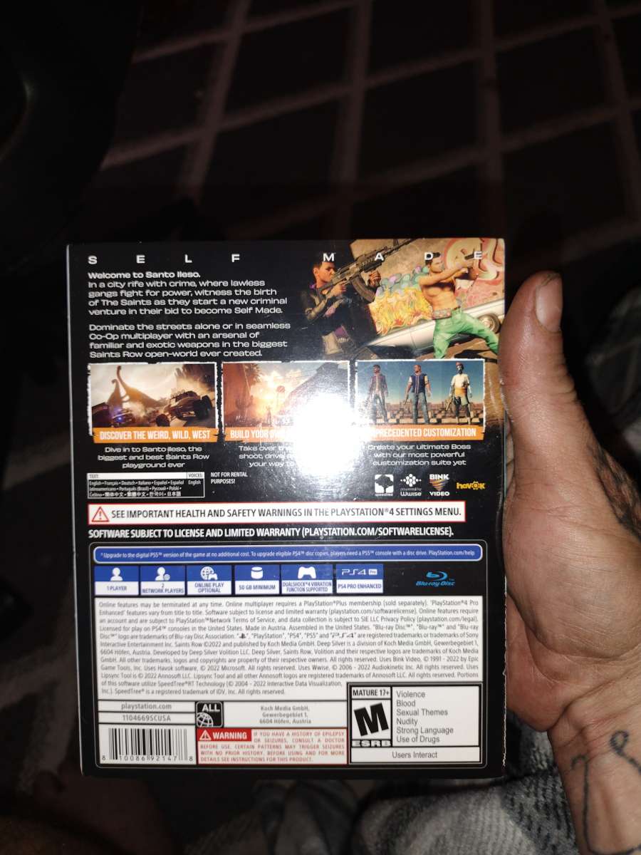 Steal Edition Saints Row Self Made New PS4