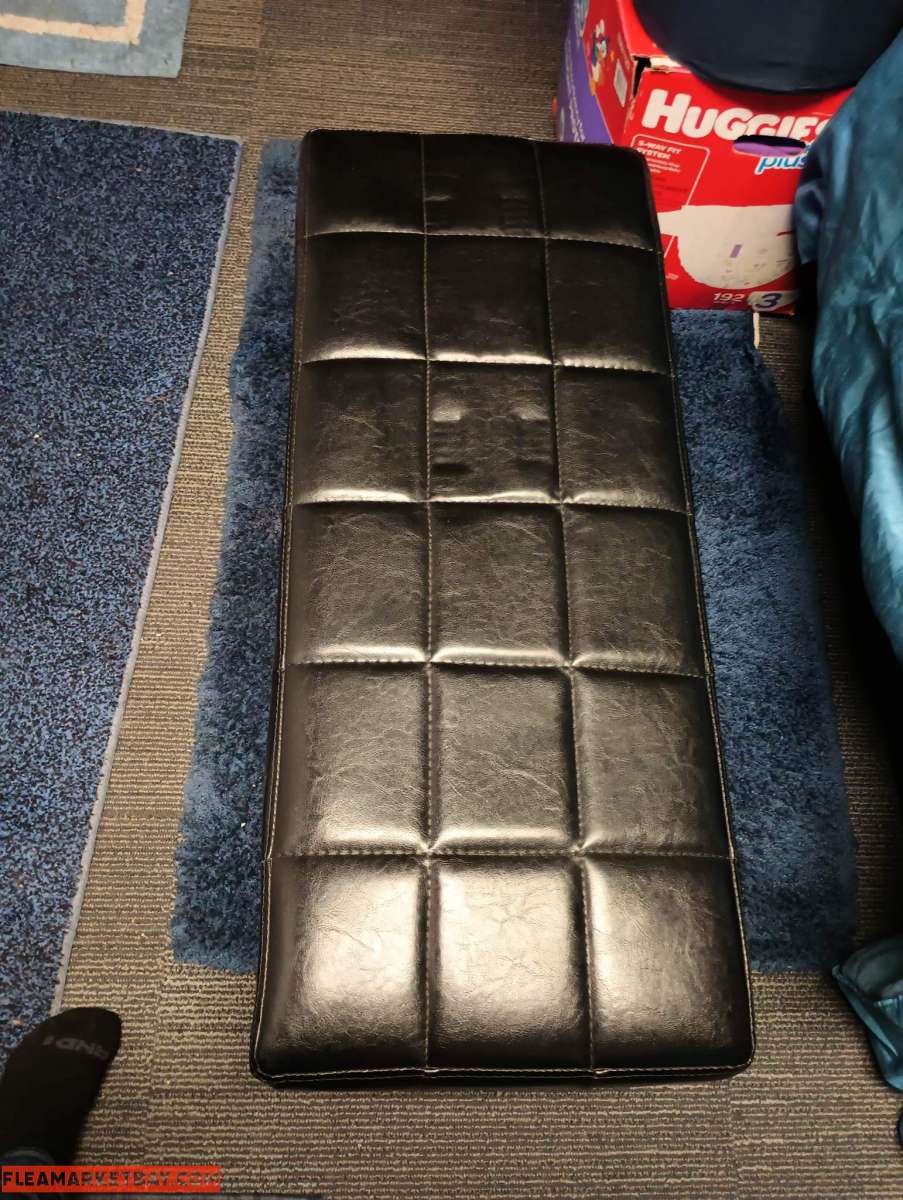 Black Leather ottoman