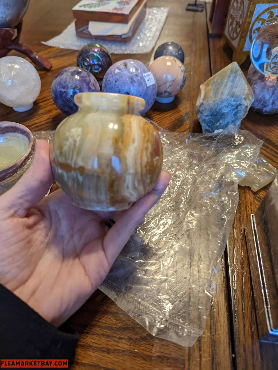 Agate t green trinket round holder