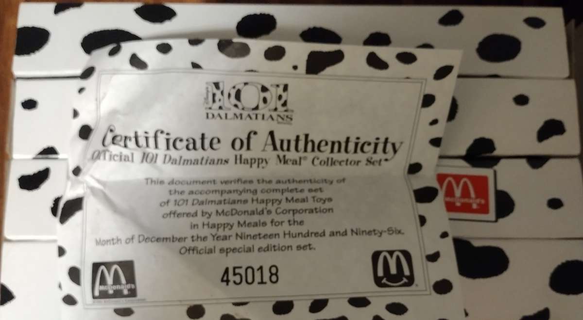 AUTHENTIC 101 DALMATIAN MCDONALDS COLLECTIONS SET