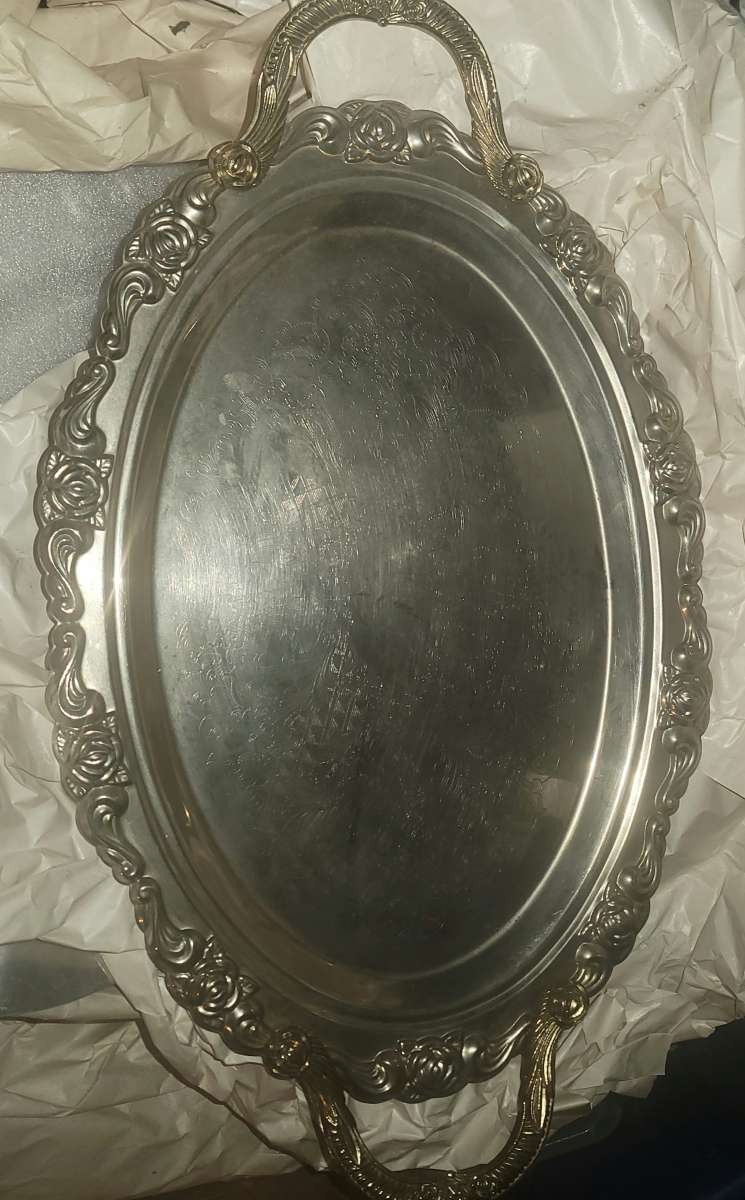 silver serving tray