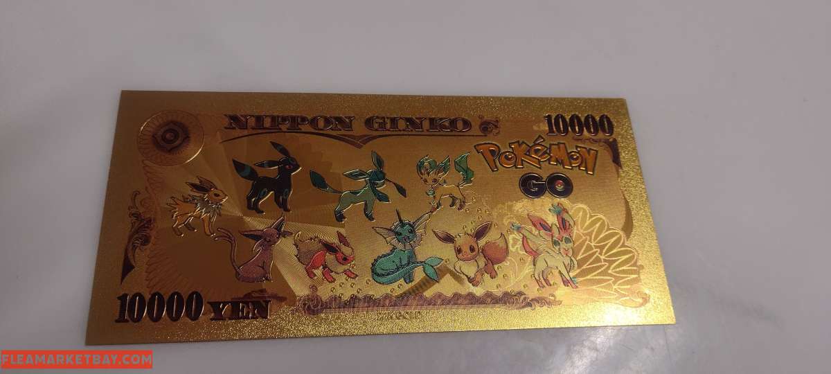 Pokemon 24k gold 10000 yen note