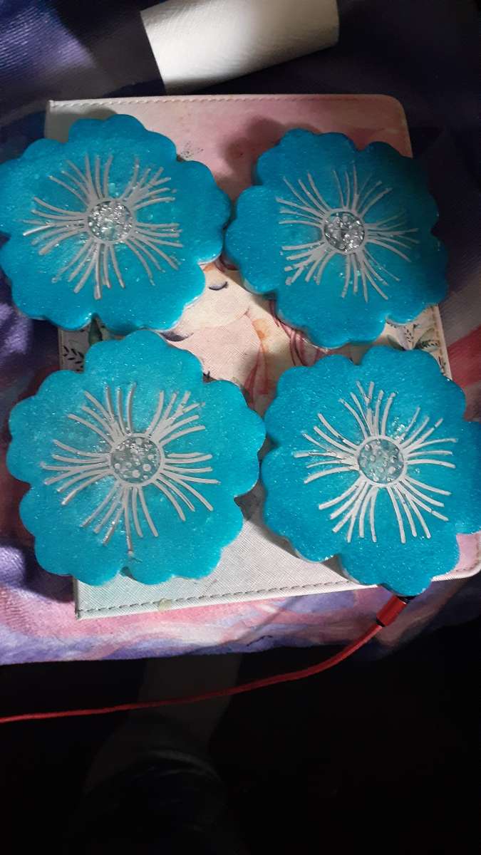 custom flower resin coaster sets