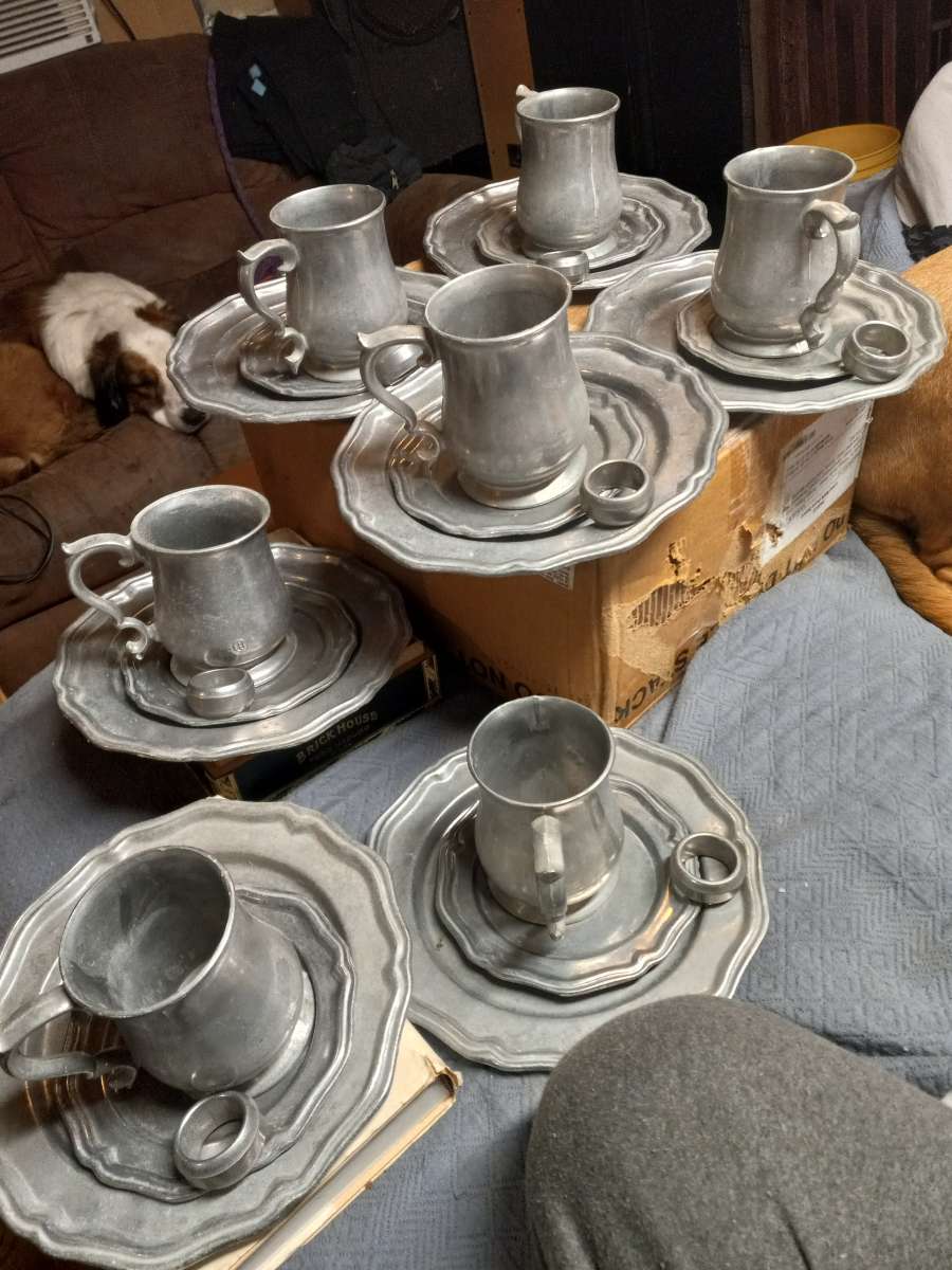 vintage pewter dishes