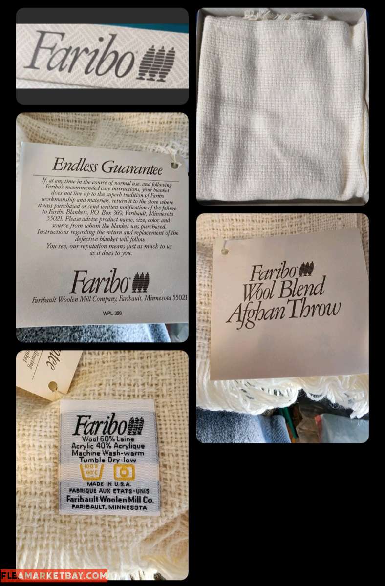 Faribo Wool Blend 50x60 Throw New in Box Vintage