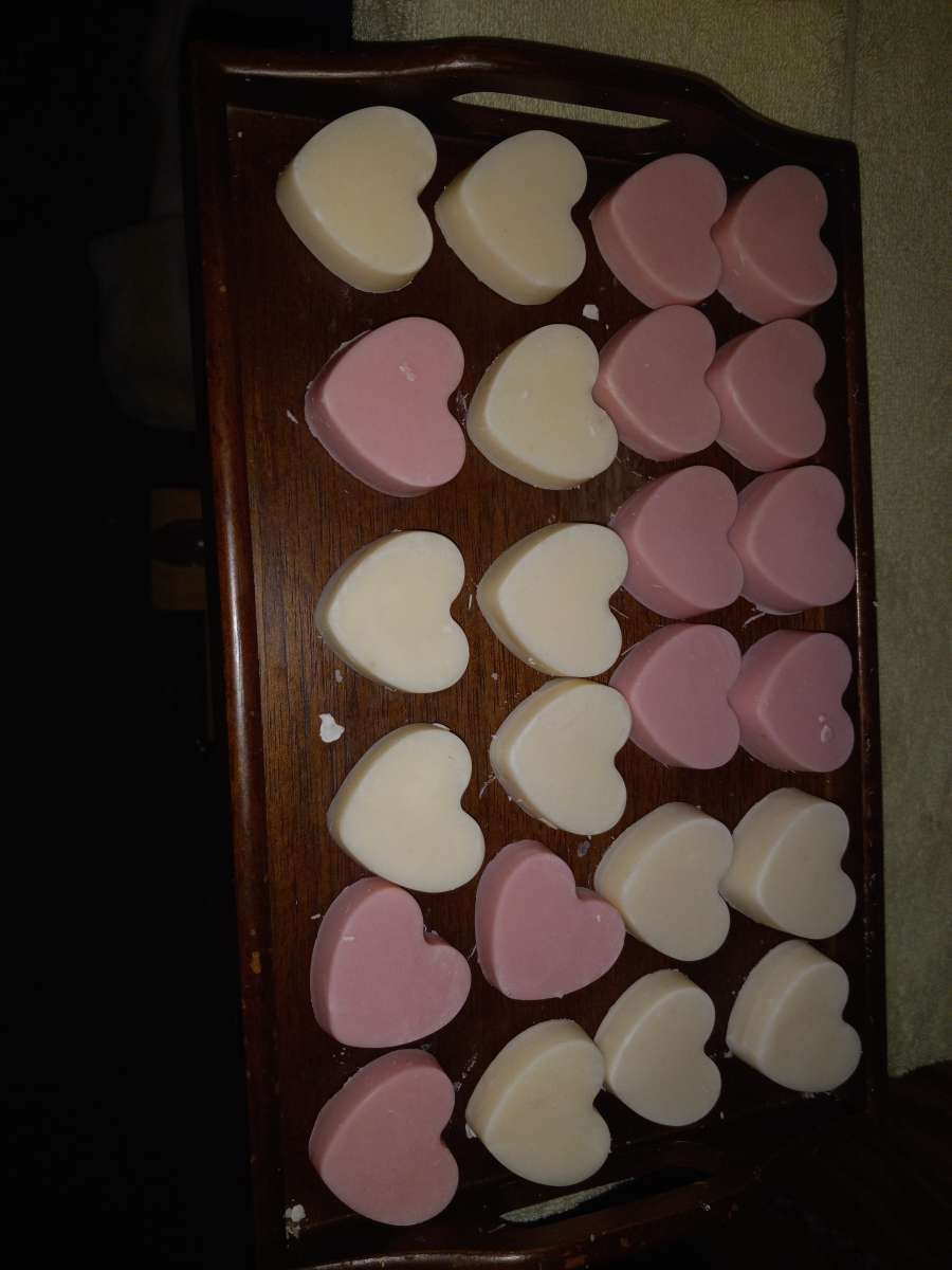 homemade heart shaped lavender soap