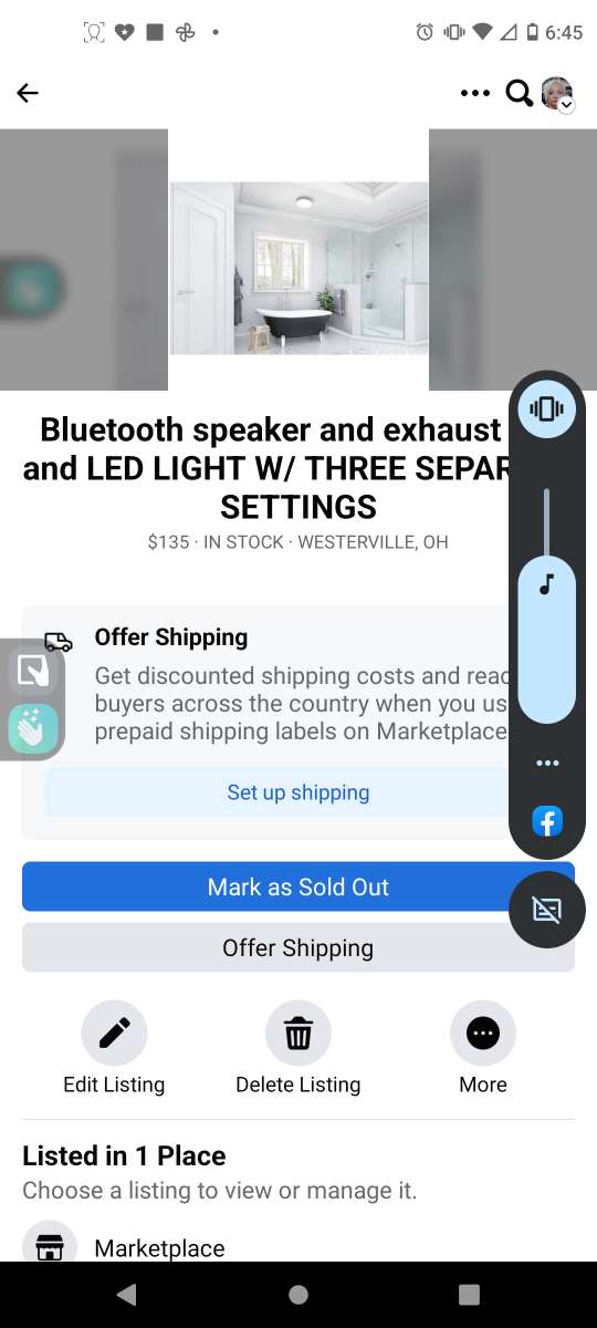 Bluetooth speaker and exhaust fan and LED LIGHT W THREE SEP