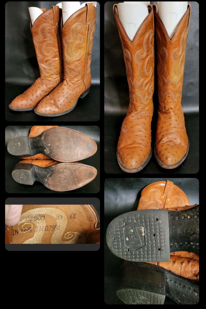 Tony Lama Full Quill Ostrich Mens Boot Made in USA size 95EE