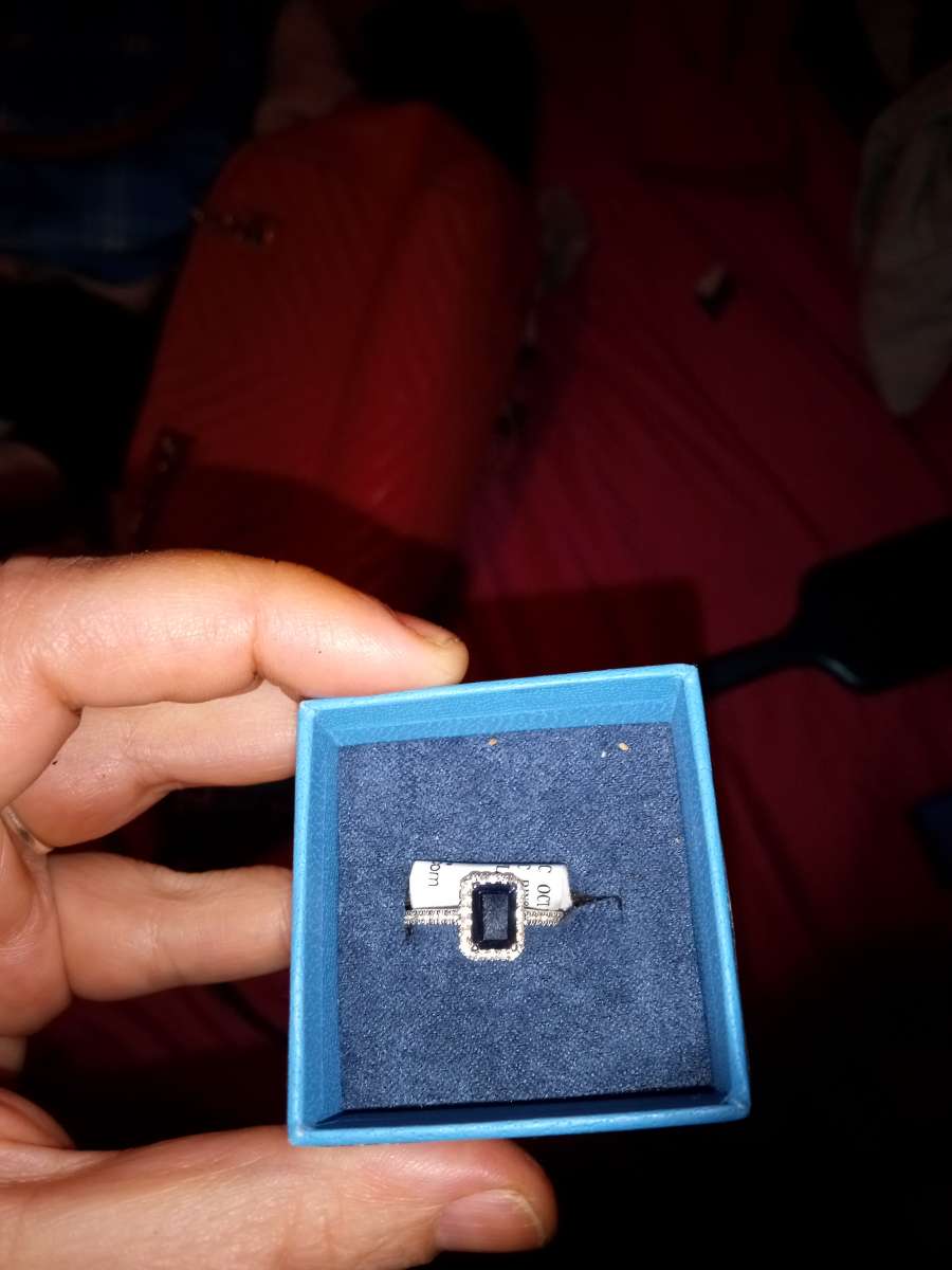 black topaz with diamond band