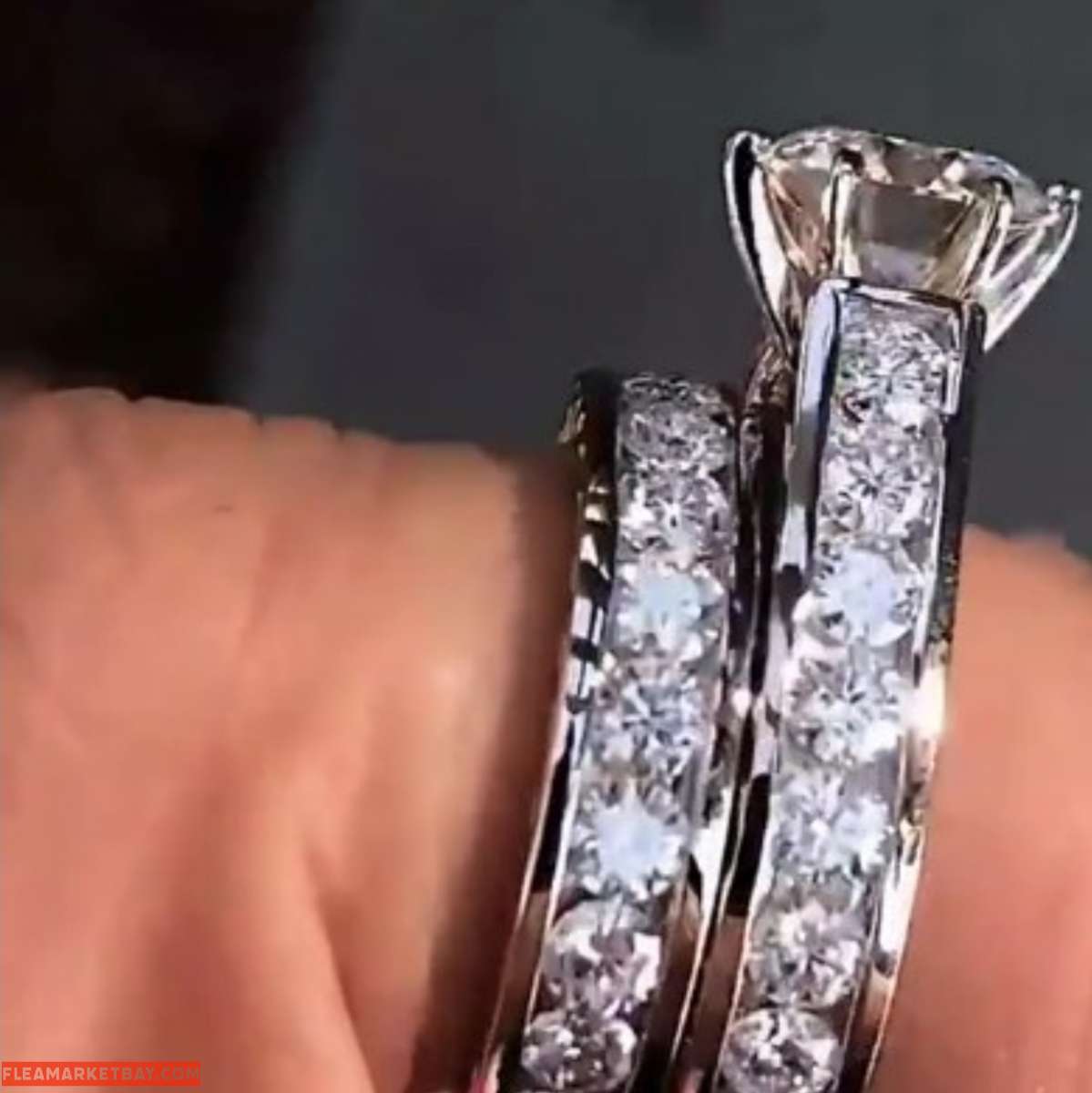 Platinum plated zircon plated ring