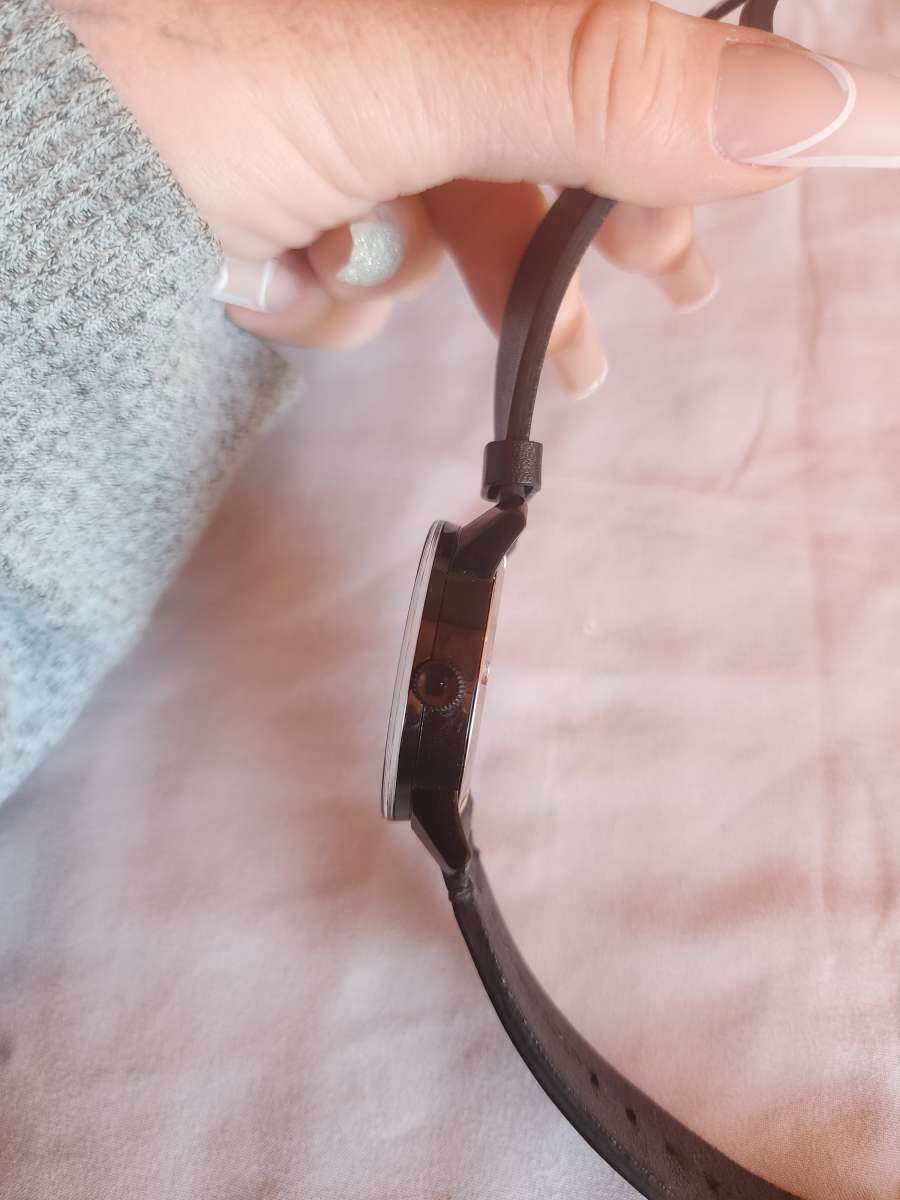 Movado Bold Black Museum Dial Black Leather Unisex Watch