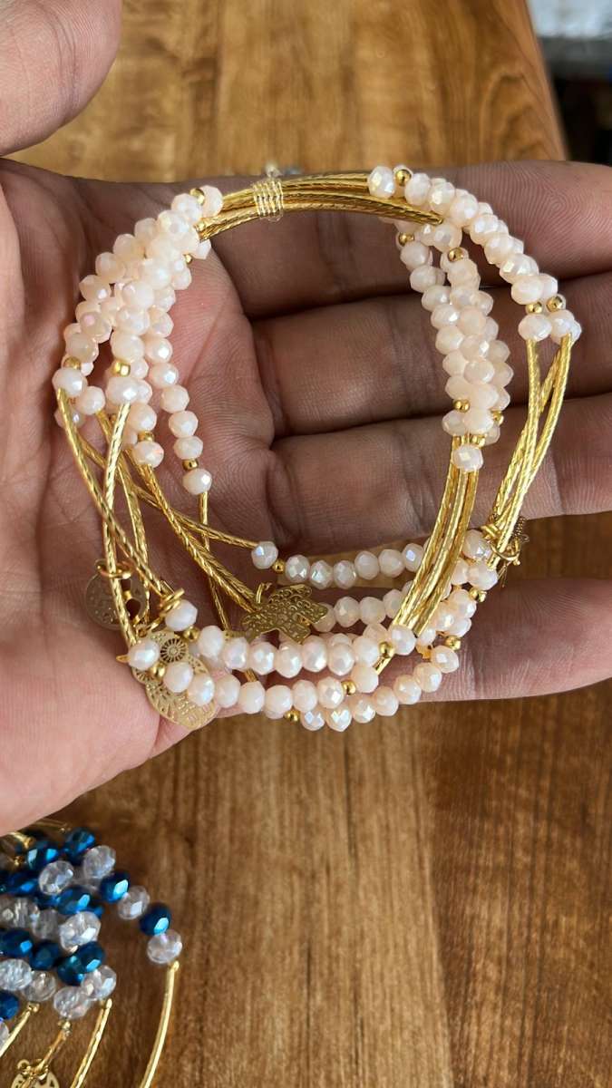 GoldPlated Crystal Semanario Bracelet set