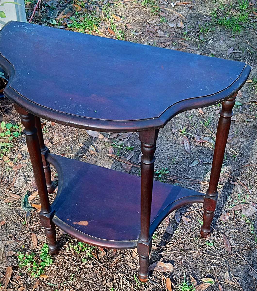 Antique half moon table