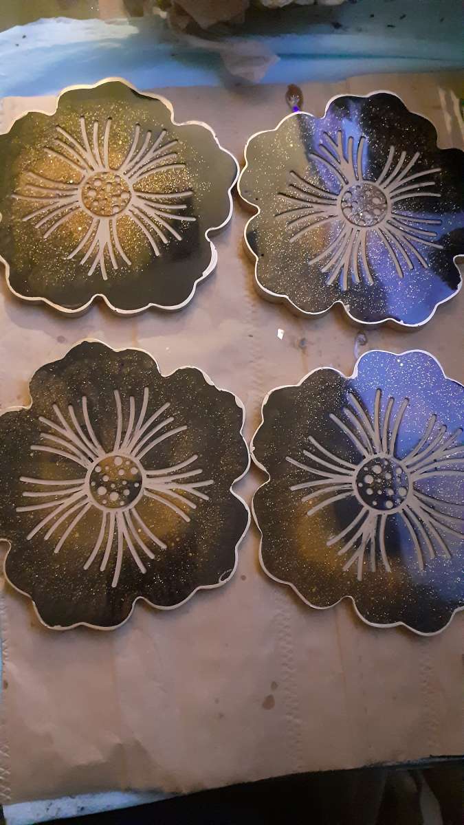 custom flower resin coaster sets