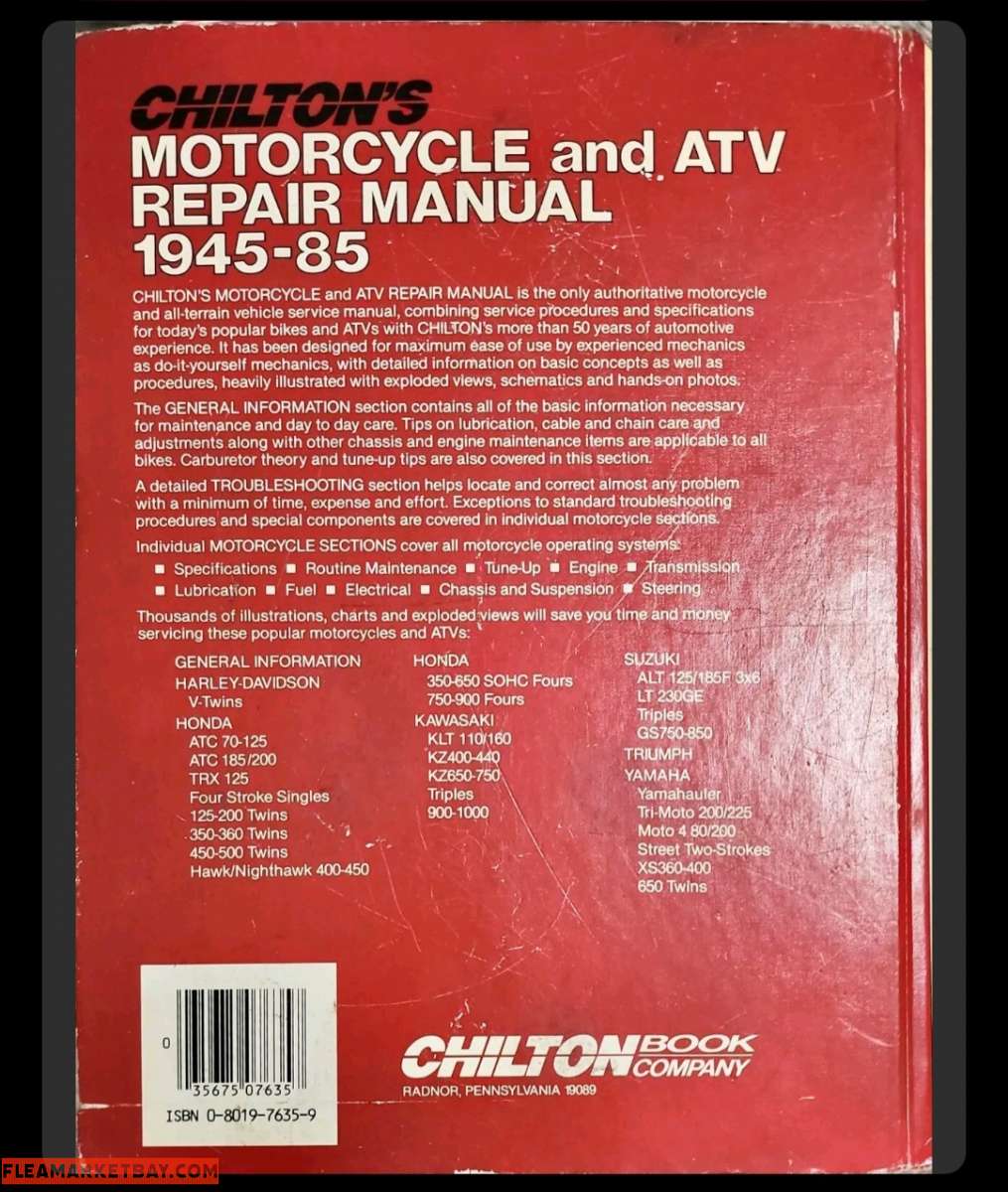Chiltons Motorcycle and ATV Repair Manual 194585