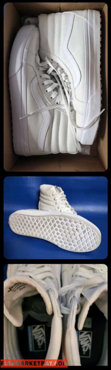 Vans Sk8Hi Sneakers True White Canvas Skateboarding HighTop