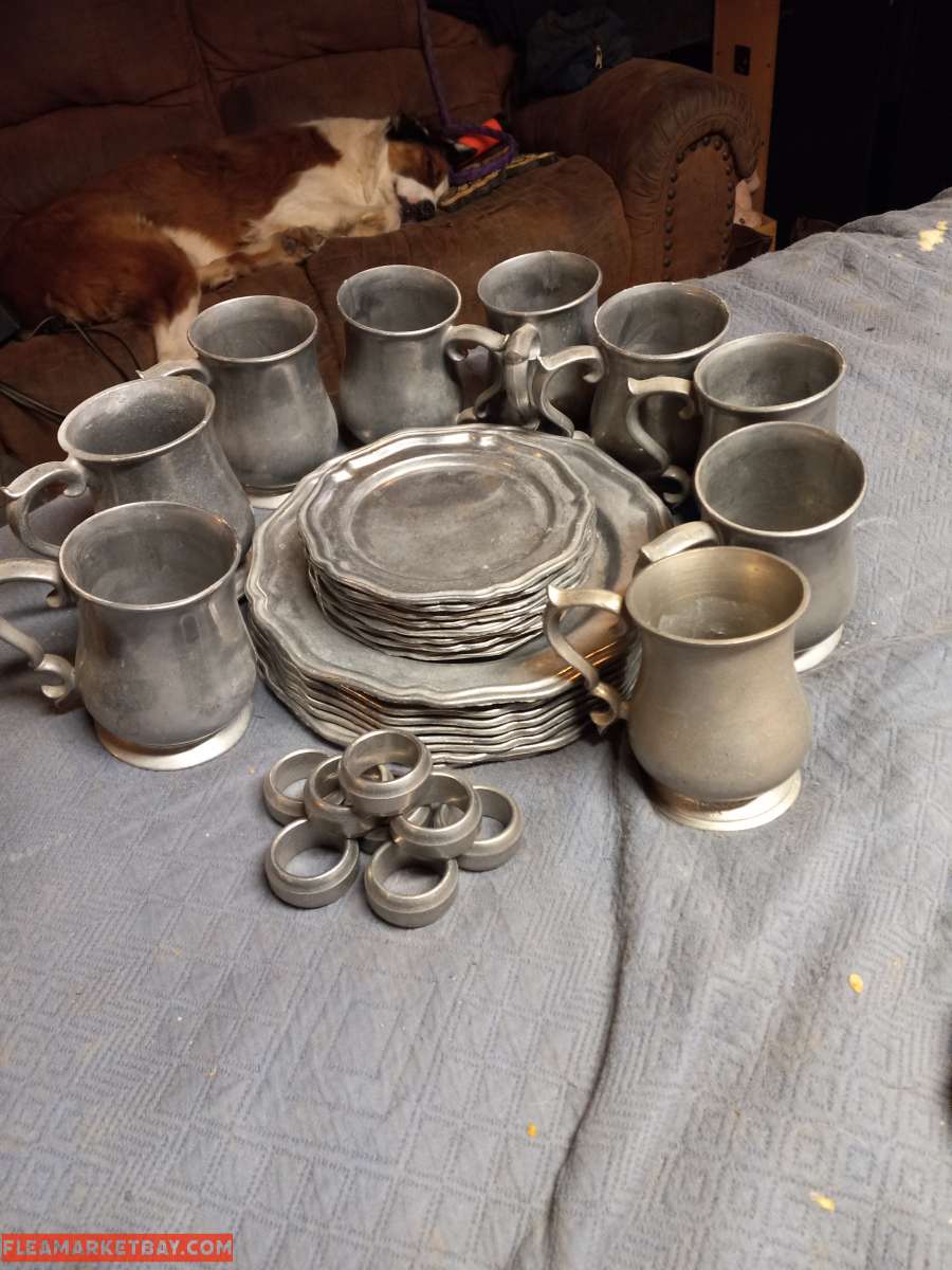 vintage pewter dishes