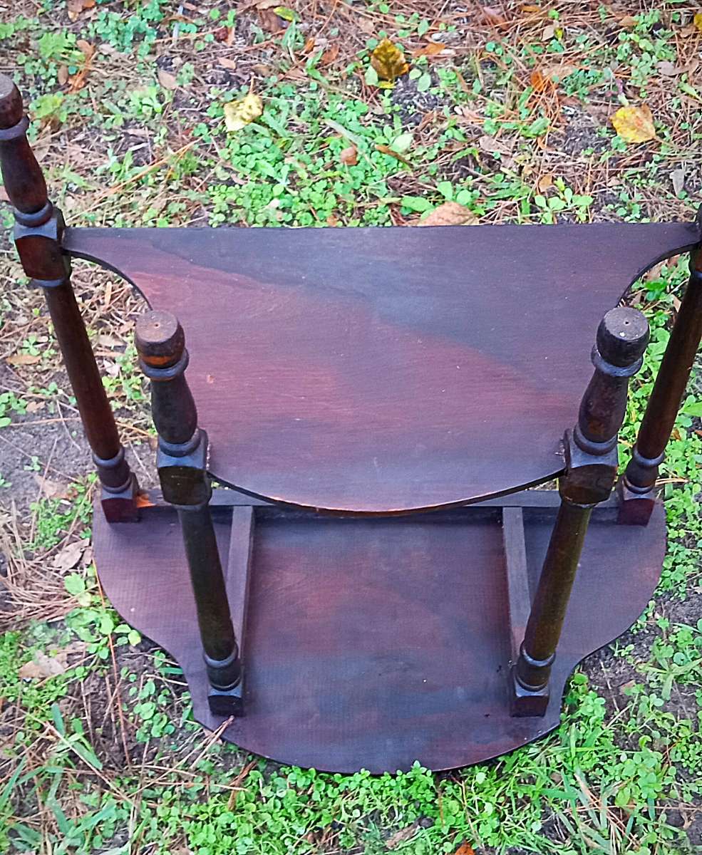Antique half moon table