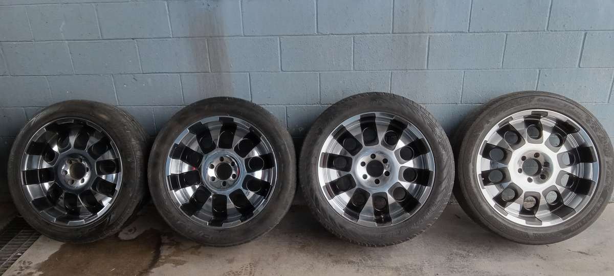 six lug 22 inch chromolly wheels and tires